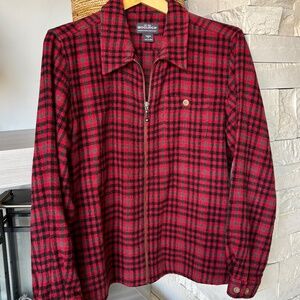 WOOLRICH -  Lightweight Flannel Zip-Up Shirt Jacket